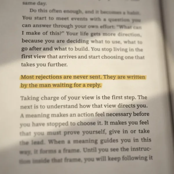Book quote: Most rejections are never sent. They are written by the man waiting for a reply.