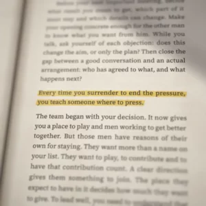Every time you surrender to end the pressure, you teach someone where to press.
